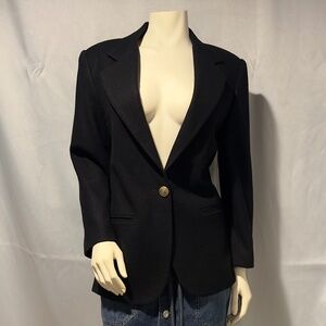 Vintage Black Blazer Wool Classic Preppy Single Breasted Jacket Size 8 2/$40